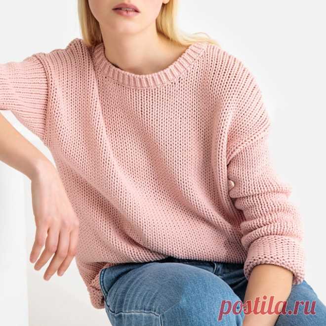 Пуловер с круглым вырезом из плотного трикотажа La Redoute Collections | La Redoute