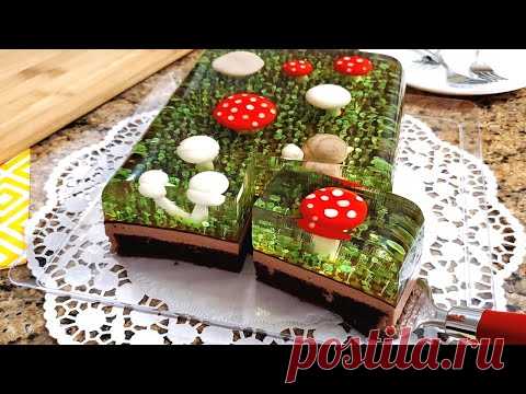 Forest Floor Mushroom Cake - Gelatin Art