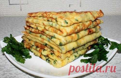 Сырные блинчики с зеленью | Raznosole.com