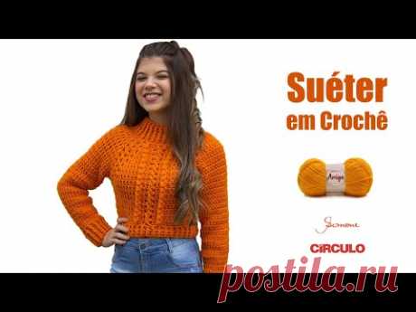 Suéter Crochê Amiga em Crochê passo a passo Prof. Simone Eleotério