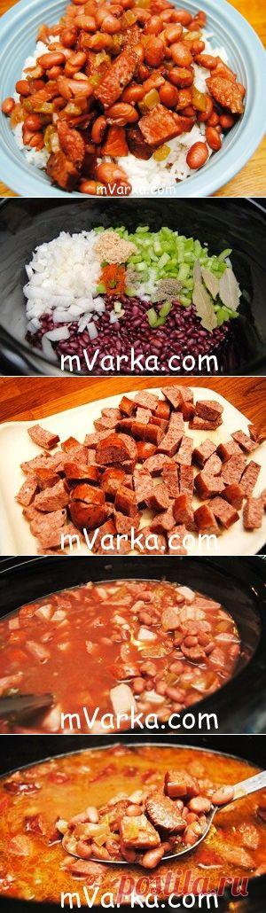 Красная фасоль с колбасой