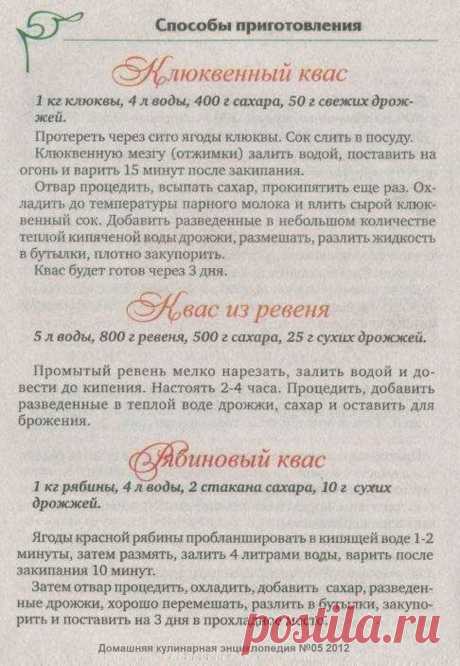 Клюквенный квас. Квас из ревеня. Рябиновый квас