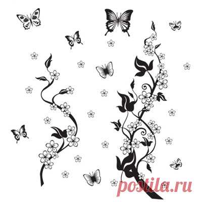 Наклейки письмо Picture - More Detailed Picture about [Fundecor] sticker on the fridge black butterfly vine flower wall stickers kitchen decoration decals on the furniture Picture in Наклейки на стену from Fundecor HomeDecoration Store | Aliexpress.com | Alibaba Group