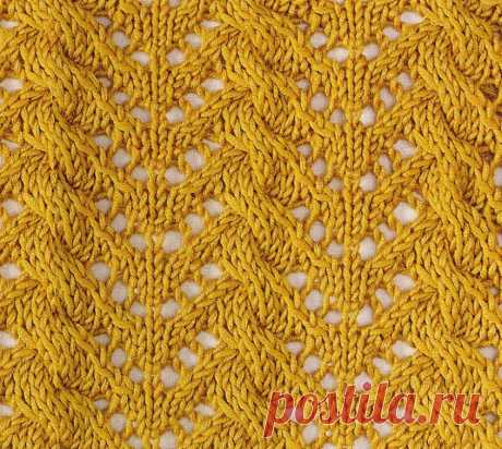 Ажурный узор спицами 45 — Shpulya.com - схемы с описанием для вязания спицами и крючком