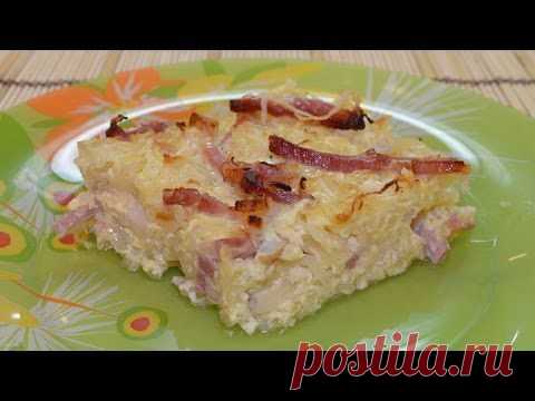 Капустная запеканка с копчёностями..