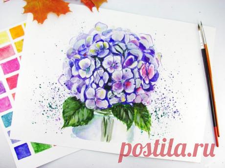 Как нарисовать гортензия акварелью: поэтапный мастер-класс с фото - Onwomen.ru