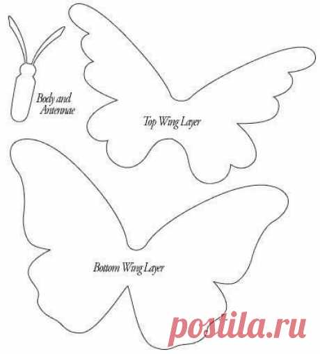 Бабочки из бумаги. Шаблон