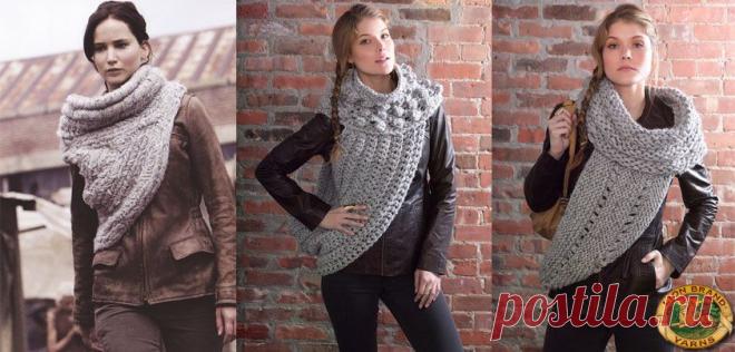 "Оригинальный шарф-хомут из толстой пряжи от Lion Brand вязаный спицами"
Если в ваших закромах есть толстая пряжа, то самой хорошей идеей для ее использования будет связать тренд этого сезона — оригинальный шарф-хомут вязаный спицами из новой коллекции дизайнера Лаян Бренд (Lion Brand).