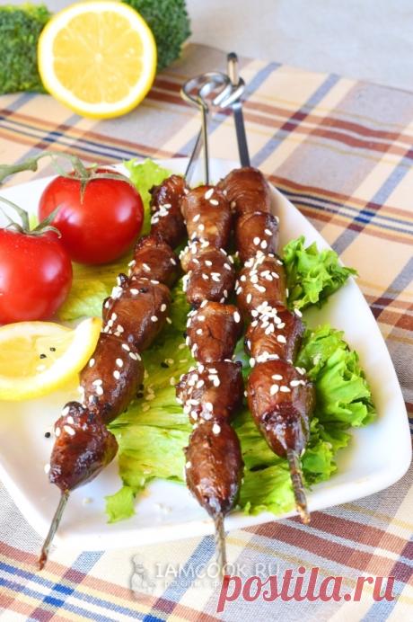 Шашлык из куриных сердечек в духовке