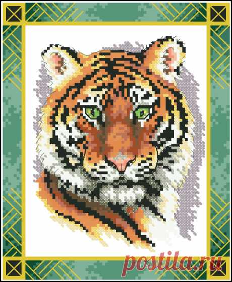 Сачать схему вышивки &quot;Dramatic Tiger Portrait&quot;