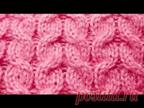 Узор спицами для шапки