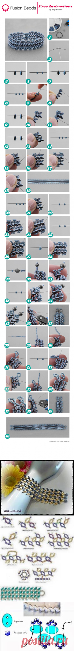 Use the fun Duets SuperDuo seed beads to create our new beadwoven Zip It Up bracelet design! It's the perfect bracelet to wear with your denim this… | Pinteres…