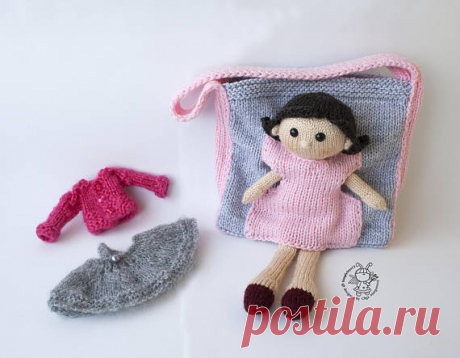 Doll Lalya and a handbag for dolls knitting pattern
