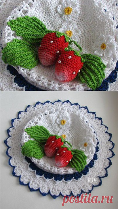 lutik-вязание крючком и спицами: клубнички крючком на панамке мастер-класс, панамка белая крючком