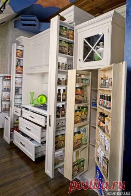 Как разместить кухонную утварь и запасы продуктов