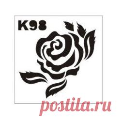 Трафарет для бикини тату и бикини дизайна. Роза. 5х5 см.