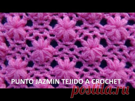 Punto FLORES JAZMÍN tejido a crochet para colchitas de bebe - points crocheted