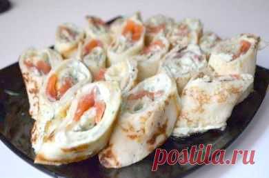 Блинчики с Фетой и красной рыбой