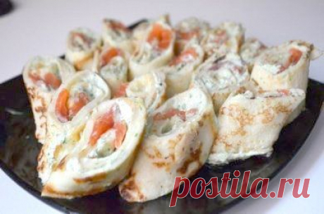 Блинчики с Фетой и красной рыбой