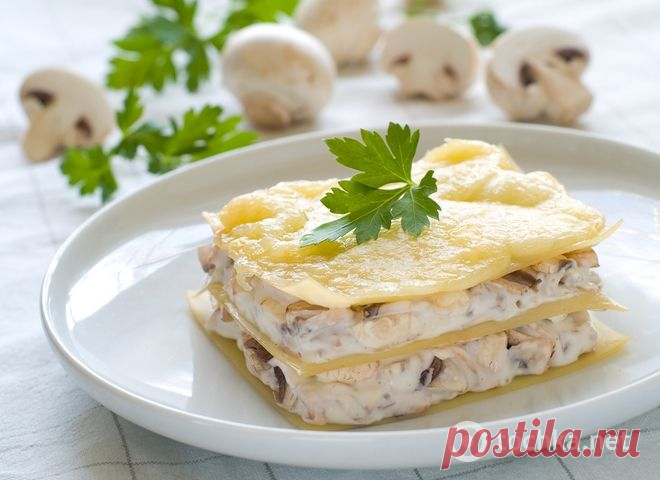 Как приготовить лазанью с начинкой из грибов