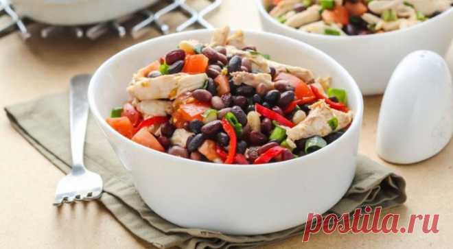 Салат с фасолью и кукурузой / Простые рецепты