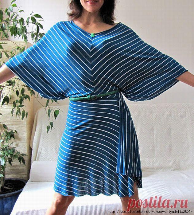 Шьём полосатое трикотажное платье