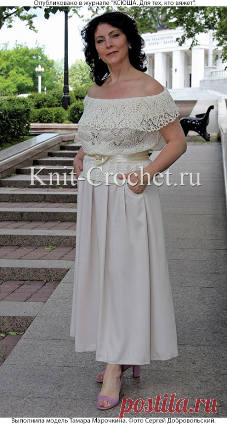 Топ спицами с открытыми плечами. - Топы, вязанные на спицах - Вязание спицами - Каталог статей - Вязание спицами и крючком