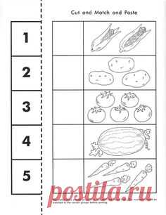 vegetable counting worksheet