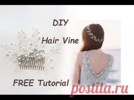 Very Easy DIY Bridal Hair Vine Comb Pin Tiara Tutorial Wire Beads Tocado para el Cabello