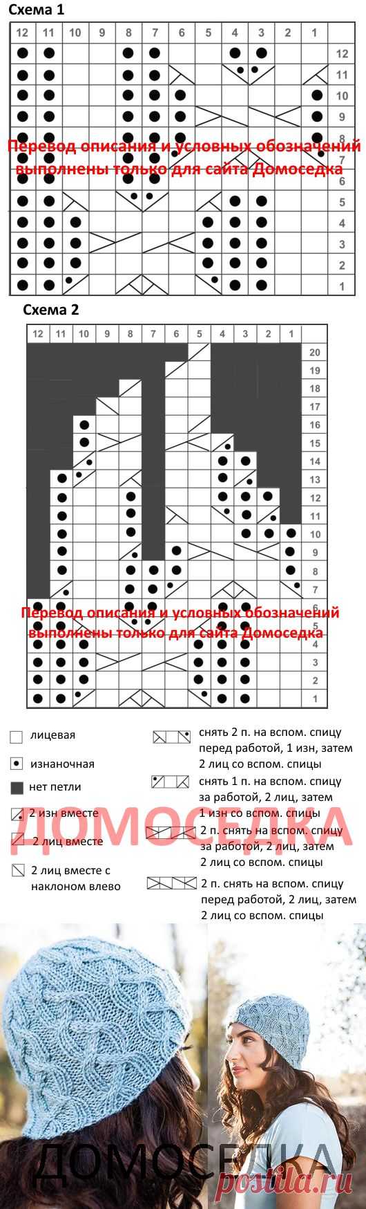 Шапочка связанная спицами | ДОМОСЕДКА