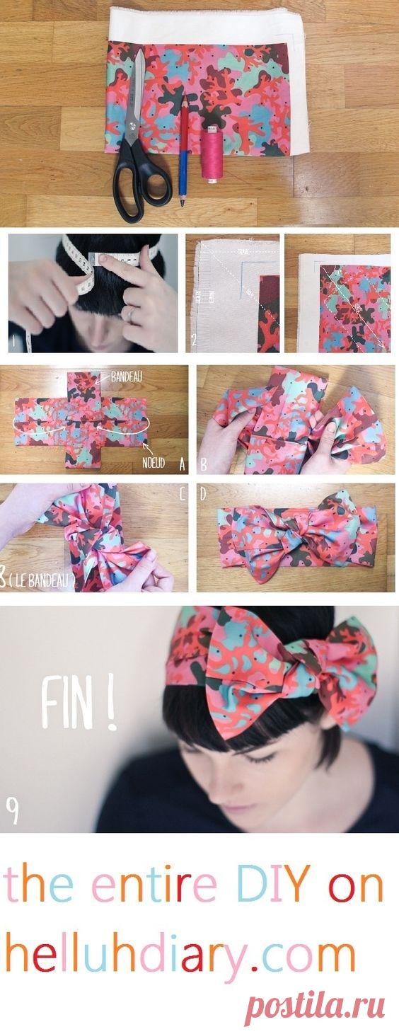 Повязка на голову своими руками 7 идей с мастер классами и шаблон со схемой.