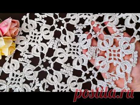 (4) Lace Crochet Pattern, how to Crochet Stitch Pattern Motif and 0Join crochet Motifs, Simple, Stylish - YouTube