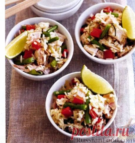 Рецепт: Рис по-тайски с мясом индейки на RussianFood.com