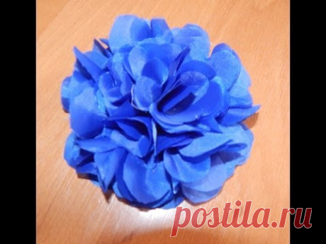 Цветы из ткани. Как сделать цветок из синтетической ткани.DIY.Flowers of fabric