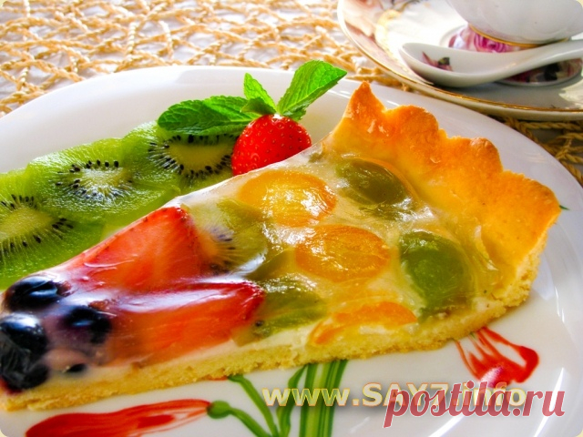 Фруктовый торт со сливочным кремом и желе - Простые рецепты Овкусе.ру