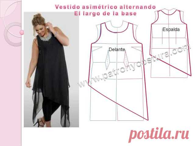 PATRÓN Y COSTURA blusón asimétrico diy. Tema 191
