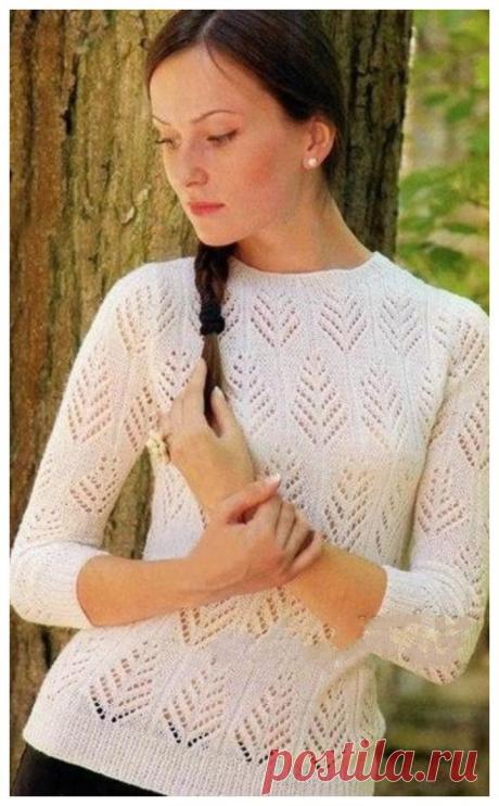 WHITE OPENWORK PULLOVER