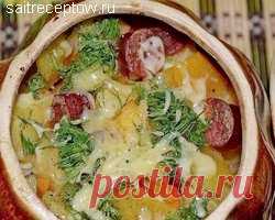 Картошка с колбасой в духовке;  Сайт рецептов