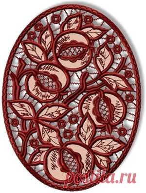 Advanced Embroidery Designs - Pomegranate Cutwork Lace