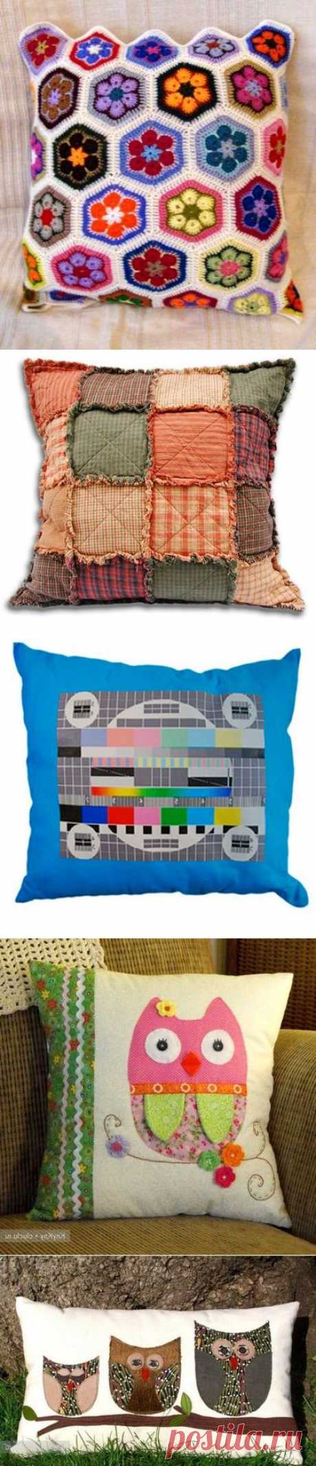 Опять подушки... красивые и разные! Ideas for making cushions ~ HandMadiya.com