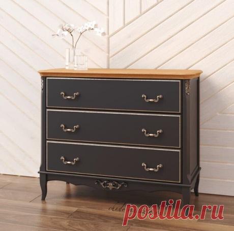 Классический комод с 3-мя выдвижными ящиками – черный/ясень купить по цене 75 800 руб. в Москве — интернет магазин chudo-magazin.ru