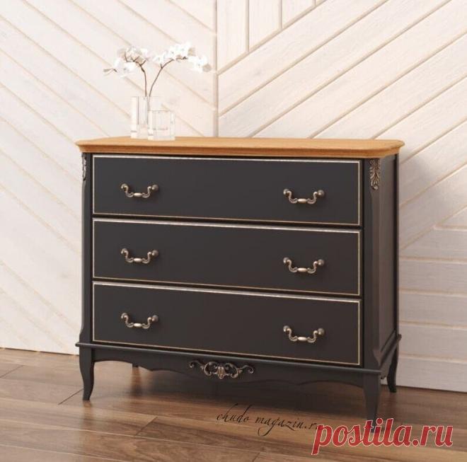 Классический комод с 3-мя выдвижными ящиками – черный/ясень купить по цене 75 800 руб. в Москве — интернет магазин chudo-magazin.ru
