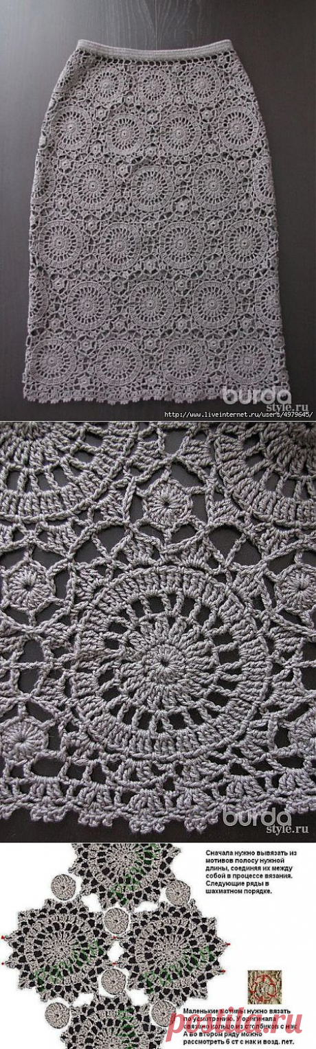 ЮБКА КРЮЧКОМ С BURDA.