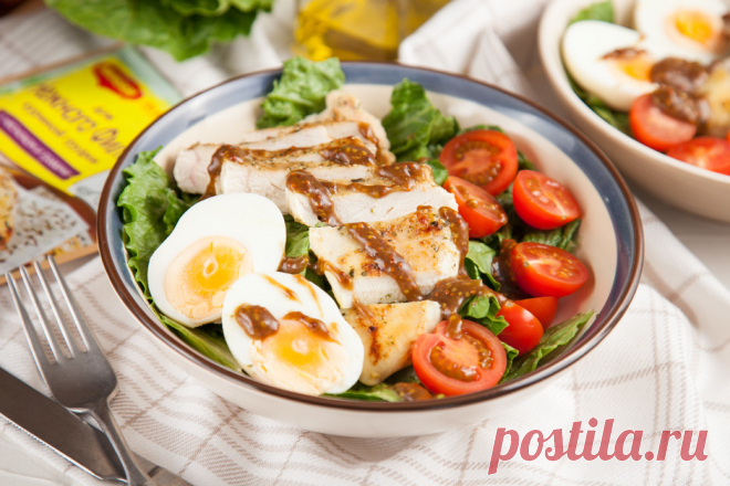 Свежий салат с курицей и бальзамическим соусом - пошаговый рецепт с фото - как приготовить, ингредиенты, состав, время приготовления - Леди Mail.Ru