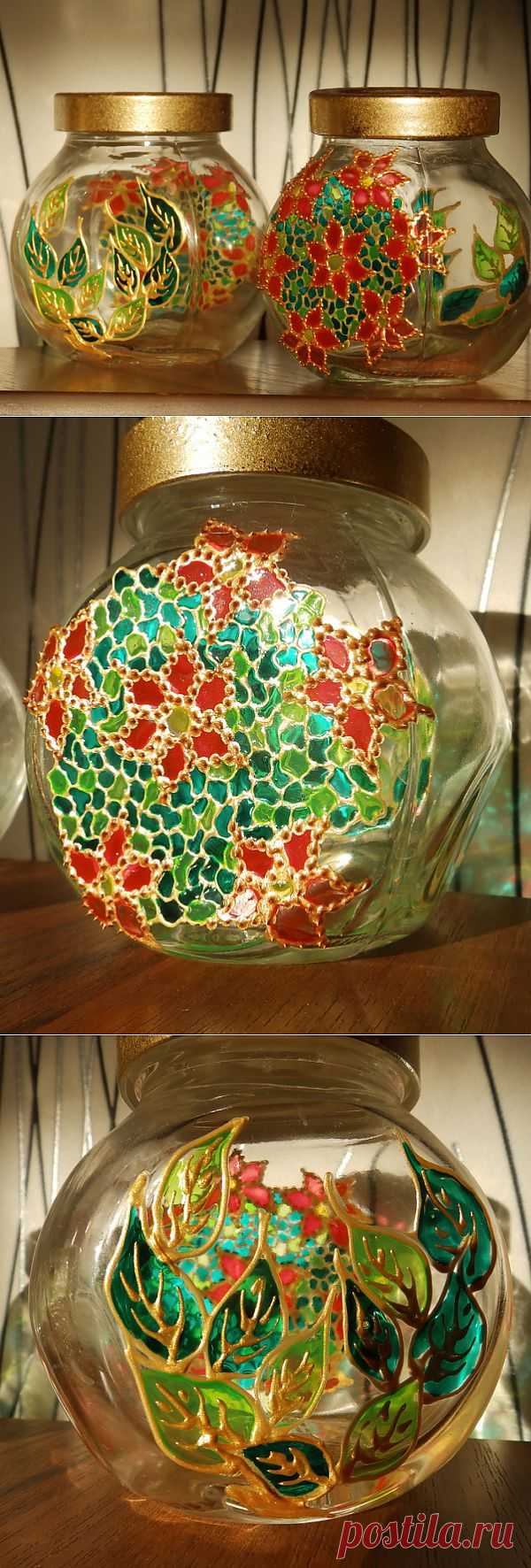 Украшаем стеклянные банки.