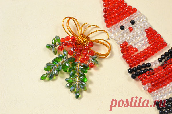 How to Make a Charming Christmas Brooch with Beads and Wires - Pandahall.com