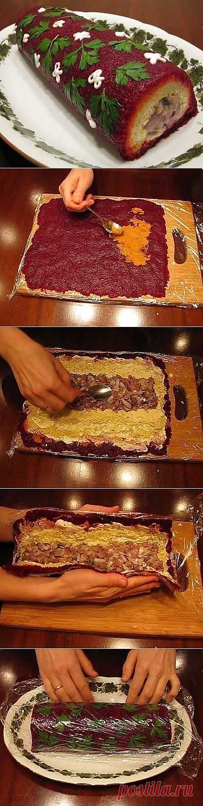 Рулет "Селёдка под шубой"