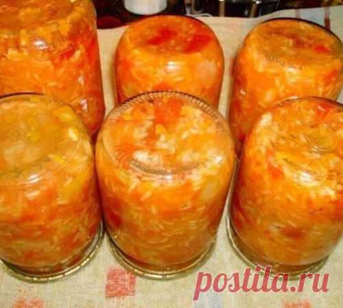 Салат с рисом на зиму