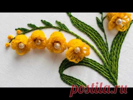 Hand Embroidery: Lily Flower Embroidery - 3D Embroidery - Fantasy Flower Embroidery - Needle Art - YouTube