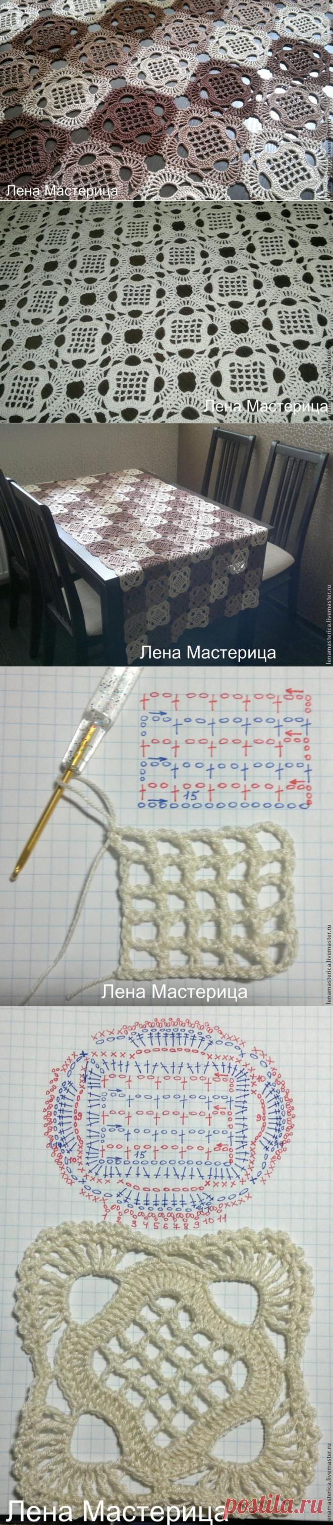 Очень красивый квадратный мотив! Подробный МК